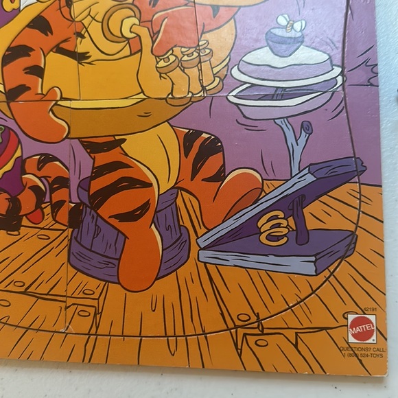 Vintage 1990s Winnie The Pooh Mattel Disney Tigger Tray Wood Puzzle Tuba Kids - Picture 5 of 7
